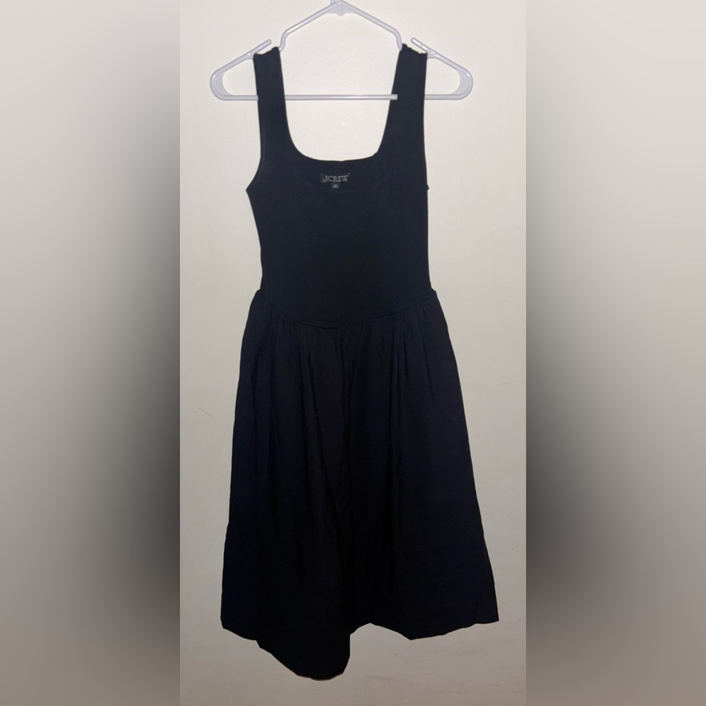 NWT J.Crew Petite Drop-waist mixy dress Black Midi XSP XS Preppy Dark Fairy - Picture 5 of 13